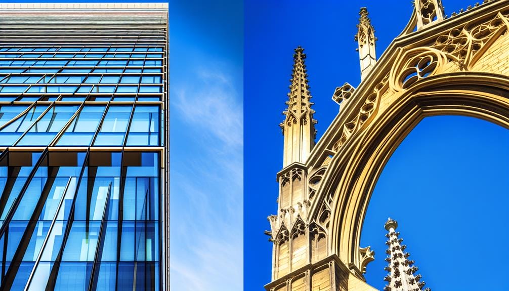 vergelijking moderne en historische architectuur